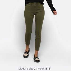 Olive Green Straight Leg Women's Pants